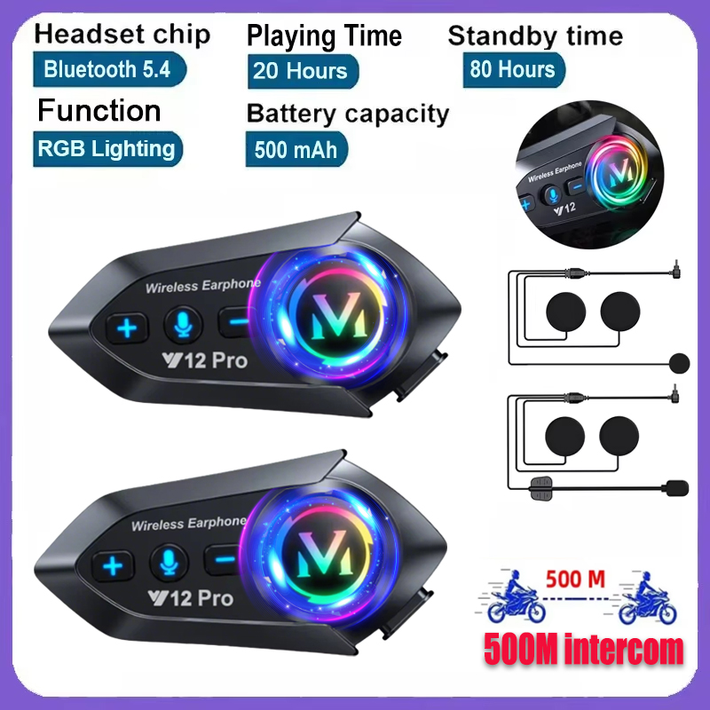 Full Face Motorcycle Helmet With Bluetooth - Casque Intercom Moto Y20 Pro 1/2x