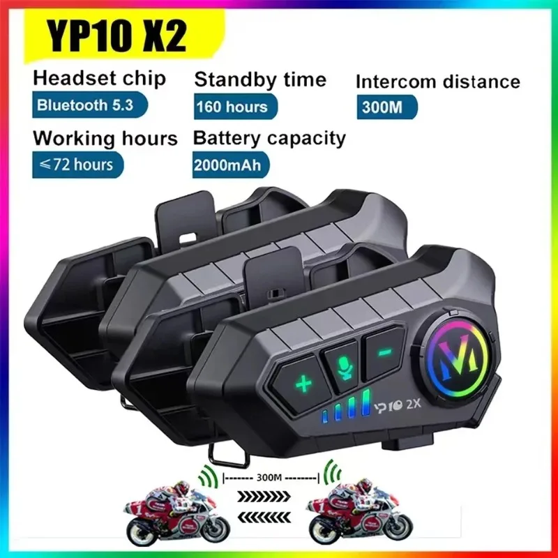 Full Face Motorcycle Helmet With Bluetooth - Interphone sans fil Bluetooth Y10 2X
