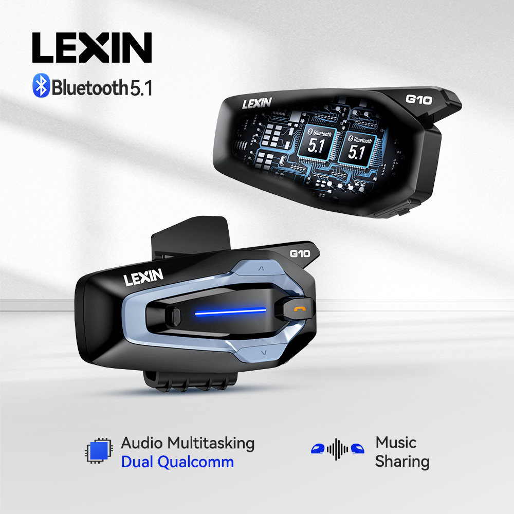Full Face Motorcycle Helmet With Bluetooth - NEW-LEXIN G10 Intercom pour Casque de