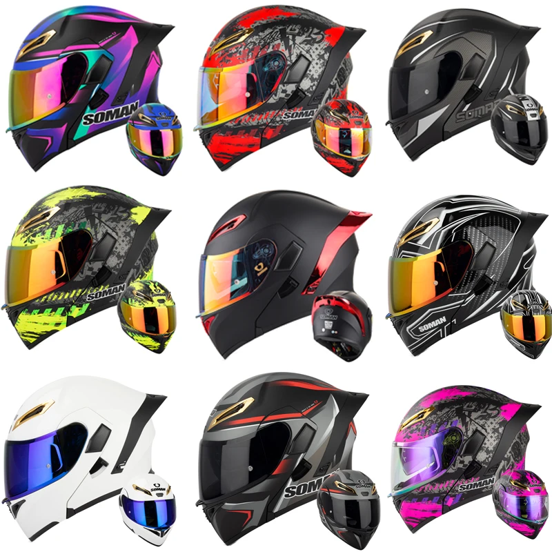 SOMAN Casque intégral double l - Dual Visor Motorcycle Racing Helmet avis et prix