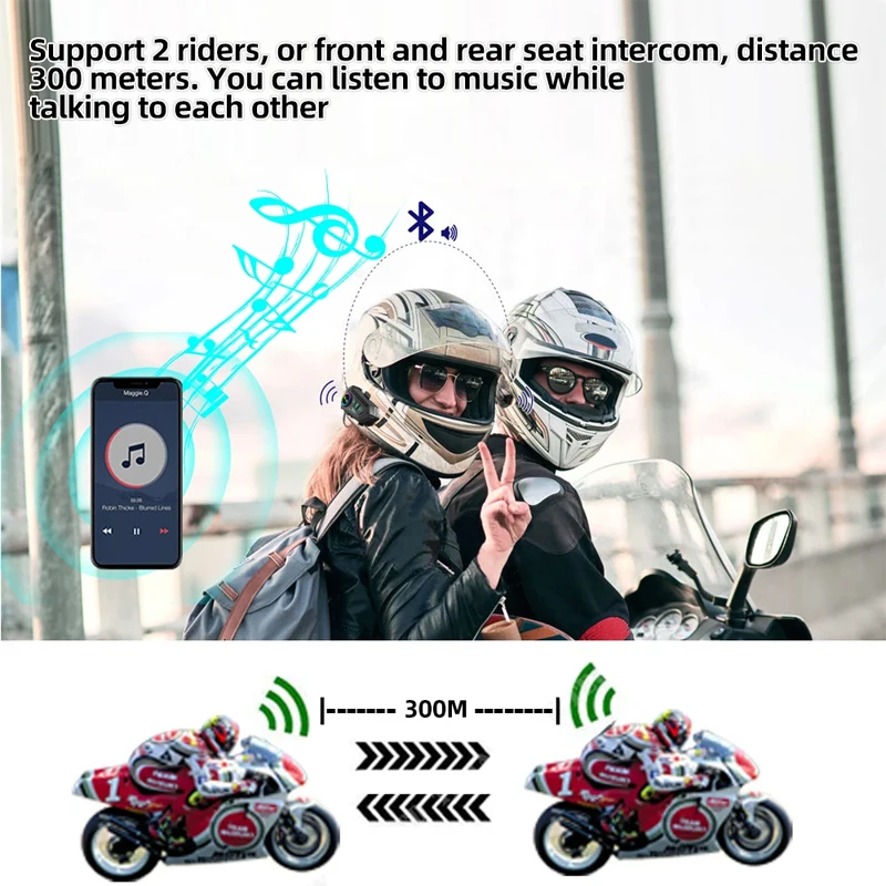 Interphone sans fil Bluetooth  - Full Face Motorcycle Helmet With Bluetooth avis et prix