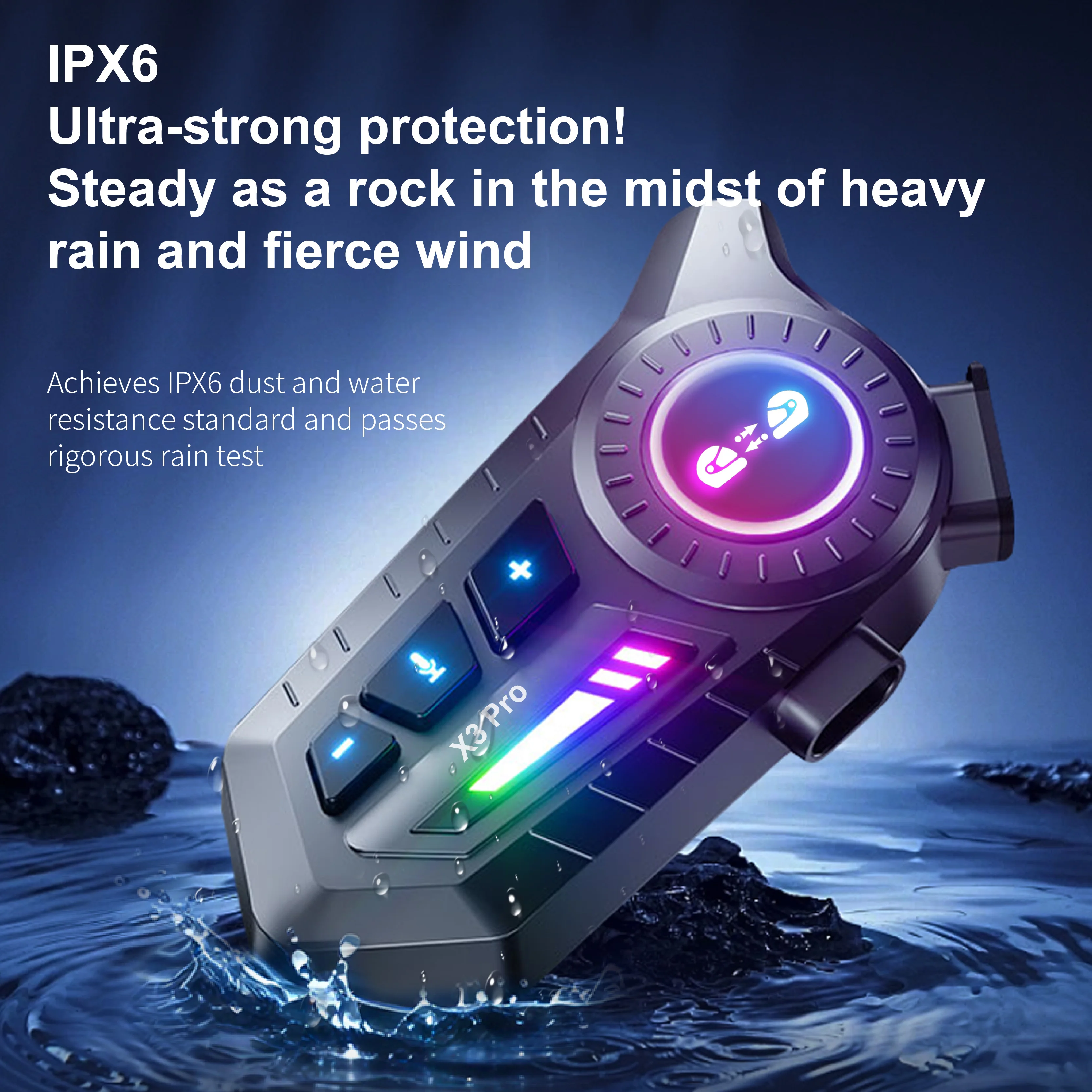 1/2 pièces X3Pro Bluetooth 6.0 - Universal Motorcycle Helmet Intercom Headset avis et prix