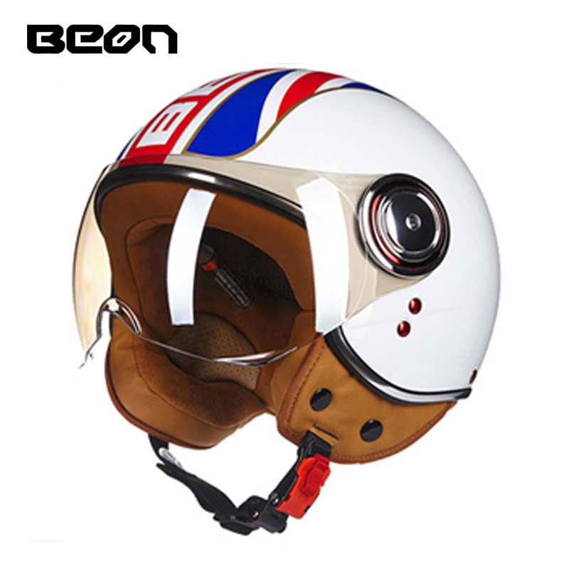 Casque de moto BEON 110B à fac - Vintage Open Face Retro Helmet avis et prix