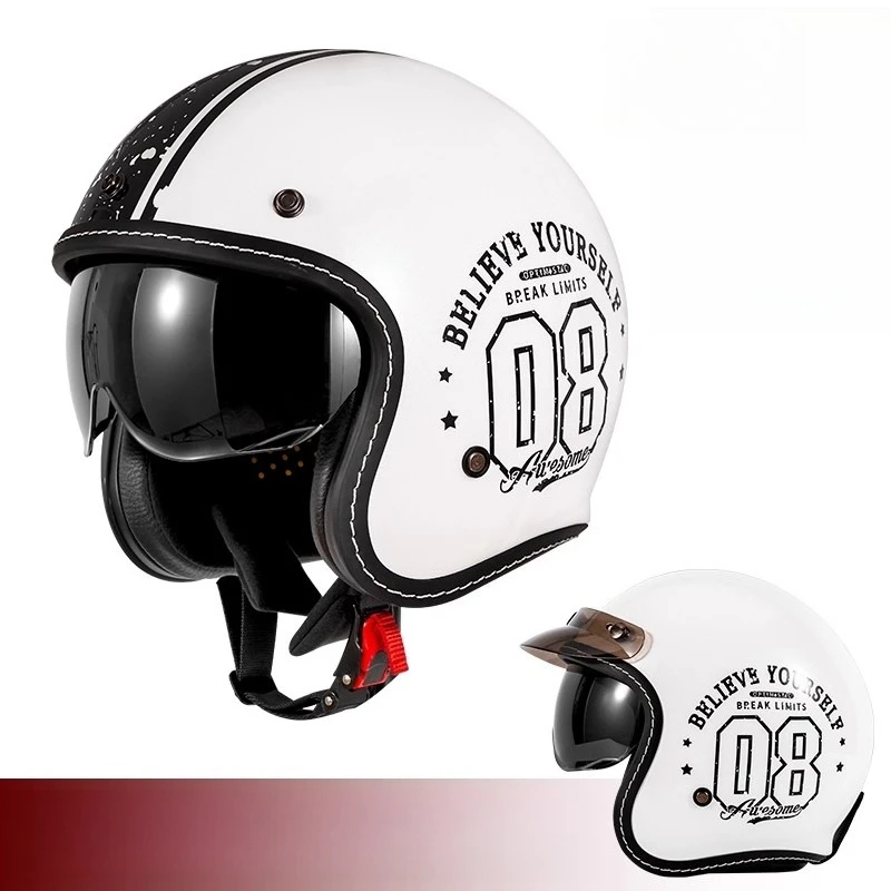 Casque de moto ouvert HOT, sty - Vintage Open Face Retro Helmet avis et prix